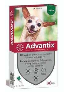 ADVANTIX 4 PIPETAS 0,4 ml. - De 0 a 4 Kg.